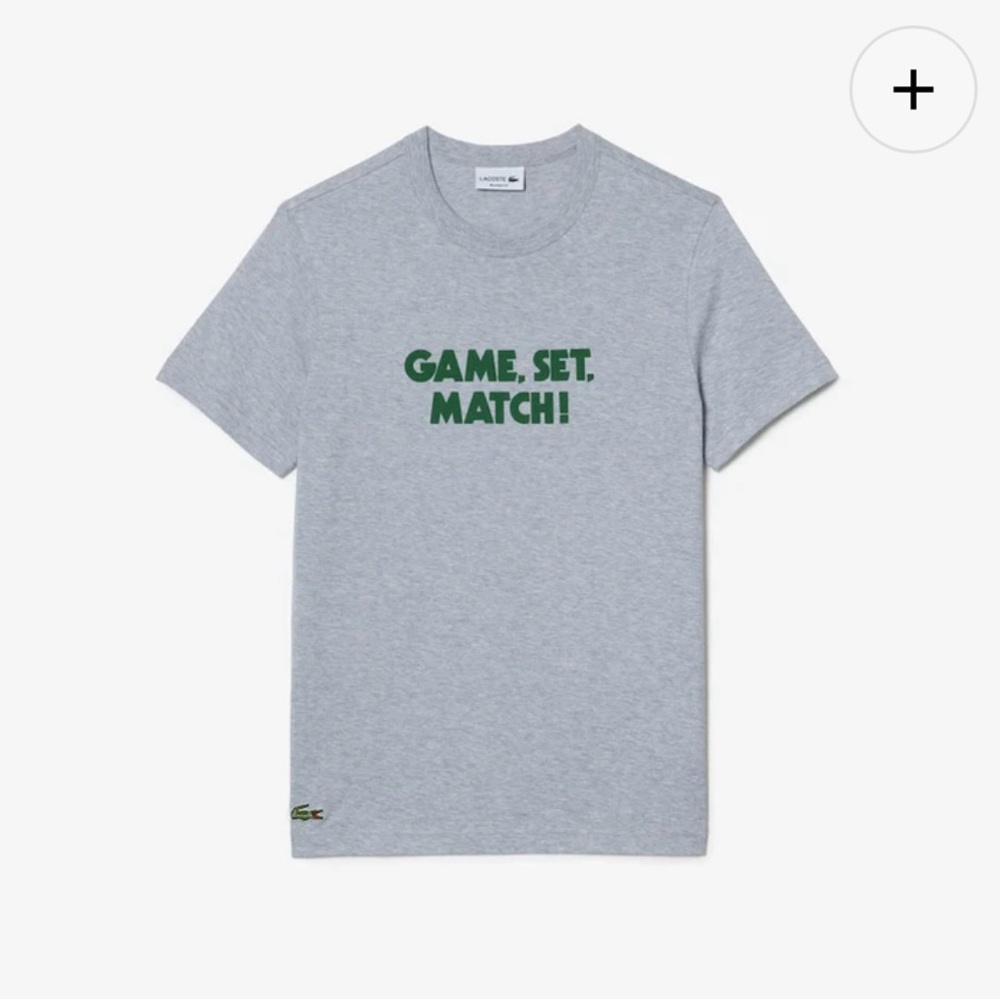 Lacoste Unisex PIQUÉ Effect Slogan Cotton Jersey T-shirt NWOT